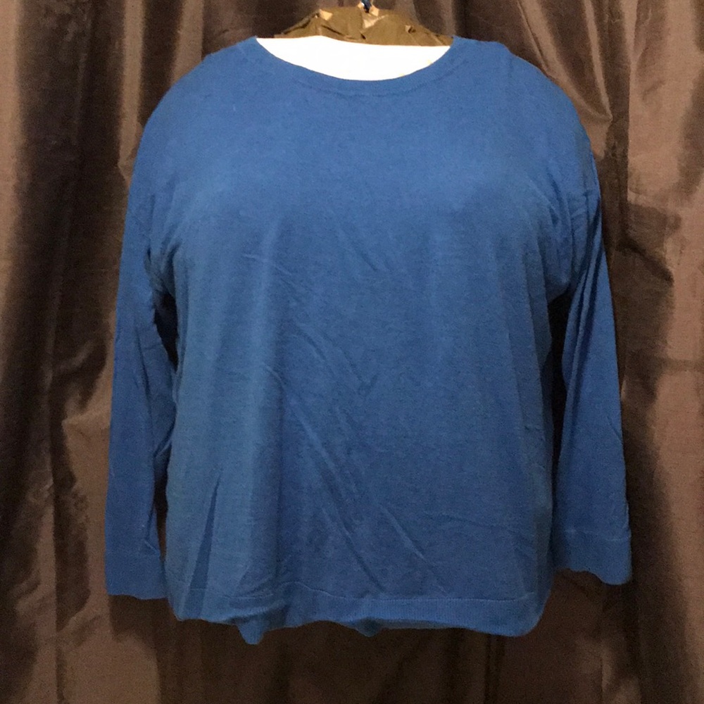 Apt 9 royal sweater w/navy chiffon split back, 3x